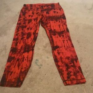 lululemon athletica Red Tie-Dye Leggings